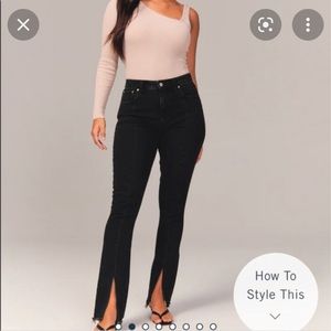 NWT Abercrombie Split Hem Black Skinny Jeans